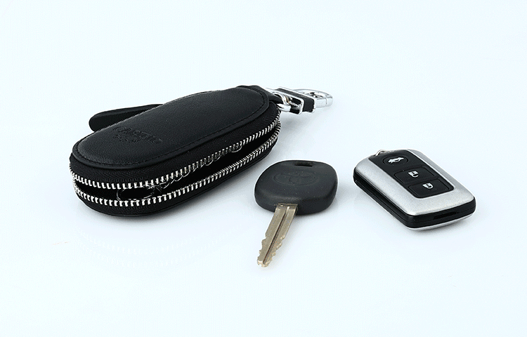 Cartier cá sấu chìa khóa xe túi phổ nam da eo dây kéo xe key set da keychain ví móc khóa da thật