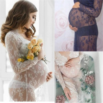 New products Aliexpress Europe and the United States pregnant women take pictures of lace long dress Studio photo clothing tail dress sexy package body