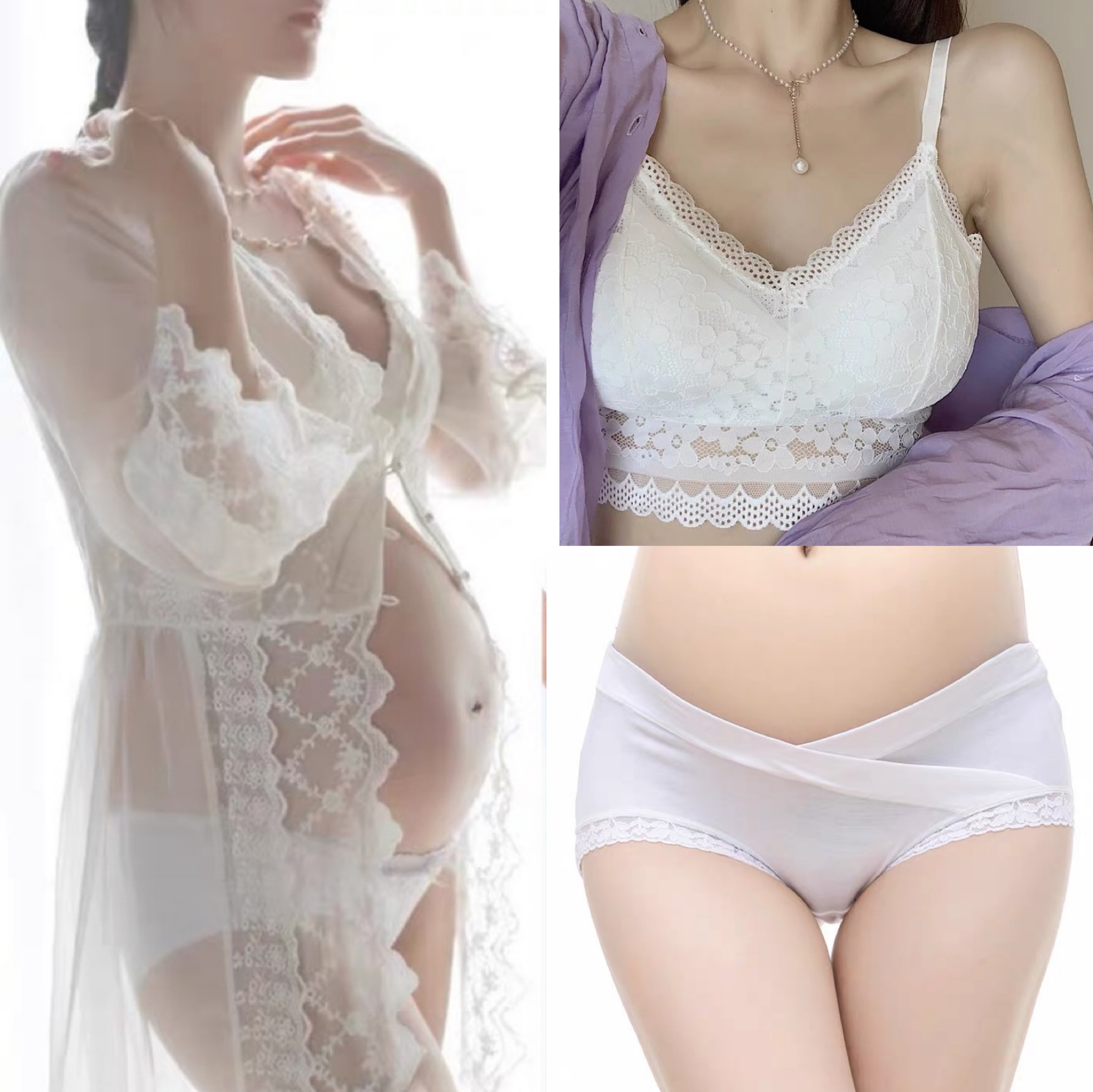 Pregnant Woman Photo Underwear Briefs Photo Gallery Photography Coalestation Bra Interior Lap Gestation Mother Lace Suit Comfort And Breathable Clothing