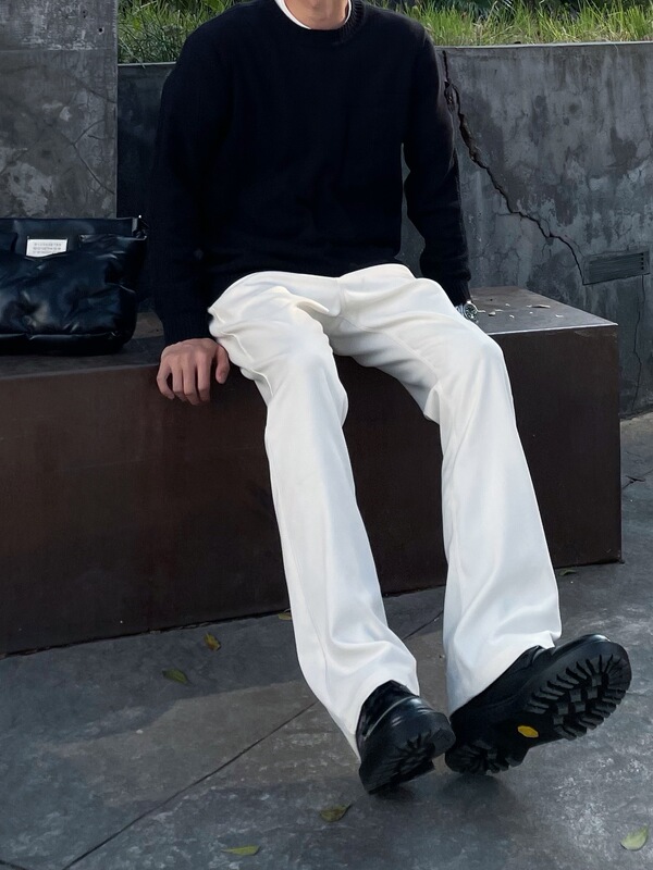 Addressunknown High Street Anti-Wrinkle Light Luxury Straight-Leg Casual High-End Vibe Style Flared Trousers