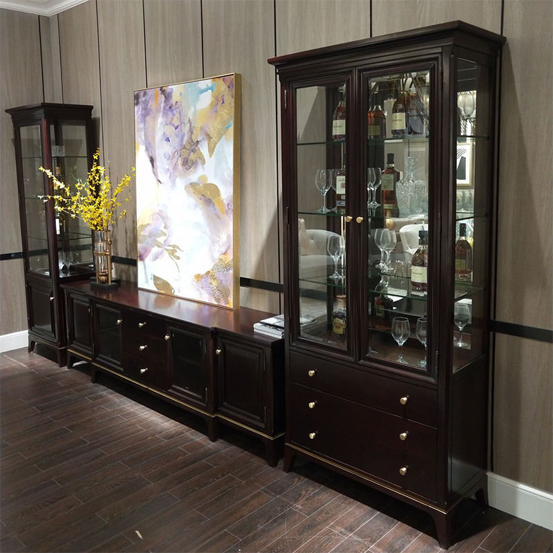 New American light luxury all solid wood TV cabinet 2 2 meters post-modern minimalist furniture bedroom master bedroom set combination