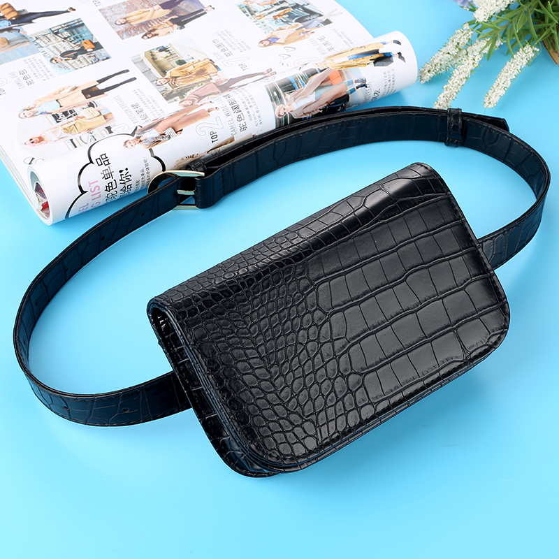 Ladies fashion crocodile and leisure pocket tourist outdoor banner styling mobile phone bag small