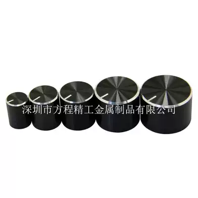 Factory direct sales black CD pattern knob 6mm flower shaft inner hole potentiometer aluminum alloy knob cap high light knob