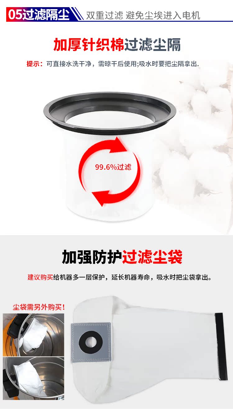 robot lau sàn nhà Máy hút bụi Jieba BF501 nhà máy rửa xe thương mại công suất lớn mạnh mẽ chuyên dụng hấp thụ nước máy 30L - Máy hút bụi máy huý bụi cầm tay