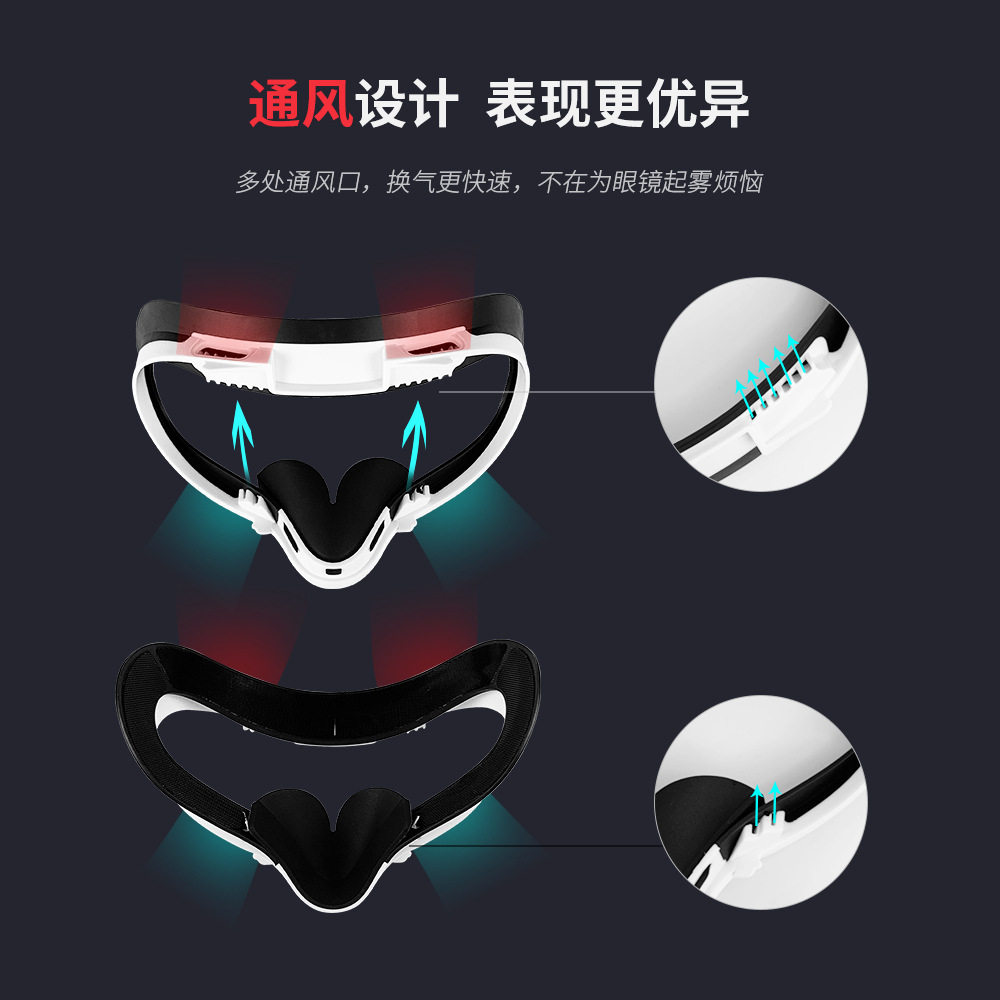 Suitable for Oculus Quest 2 Face Shield, Cooling Fan, Abs Light-Blocking Air Circulation to Reduce Fogging, Vr Accessories