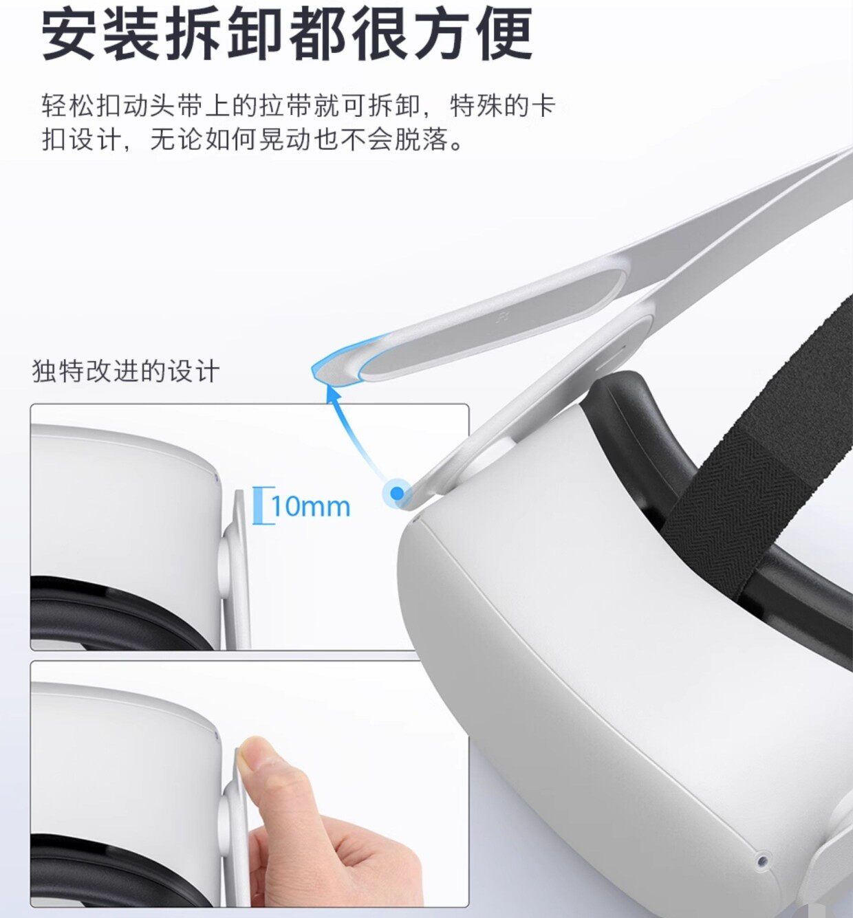 Oculus Quest 2 Headset-Specific Comfortable Replacement Original Headset, Improves Face Pressure, Accessories with Multiple Adjustments