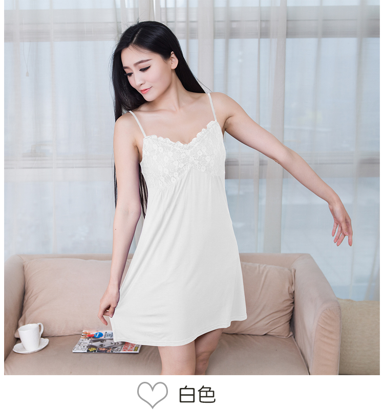 Phương thức với ngực pad nightdress có thể tháo rời chèn đồ ngủ miễn phí áo ngực cup một nhà dịch vụ ăn mặc nữ mùa hè