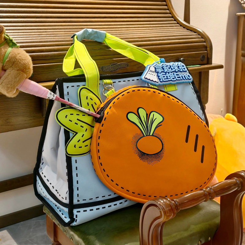 Original Niche Design Cute Carrot Bag Tote Bag Large Capacity Portable Cute Badminton Tennis Racket Bag Original Niche Design Cute Carrot Bag Tote Bag Large Capacity Portable Cute Badminton Tennis Racket Bag