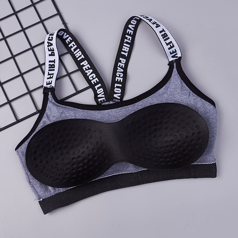 Massage một mảnh polka dot xốp ngực pad vẻ đẹp trở lại đồ lót bọt biển thư vest bọc ngực chèn yoga đệm bên trong