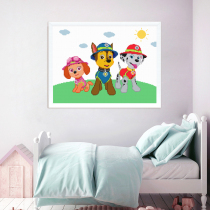 Wang Wang team cross stitch animation 2021 New embroidered small pieces dog childrens room own embroidered cartoon cute handmade frame