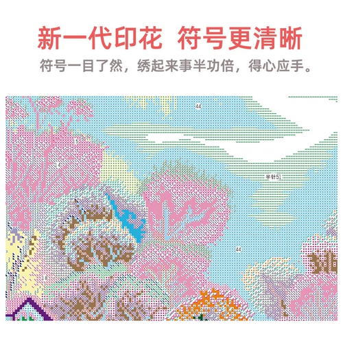 Guofeng Fuzi Cross Emelcodery 2023 Новая линия вышита Xiangyun Simple Living Room Простая и атмосферная ручной работы