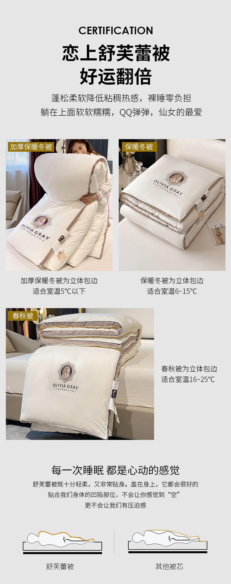 紫罗兰 抗菌大豆纤维舒芙蕾被子 双重优惠折后¥91.65起包邮 4色可选