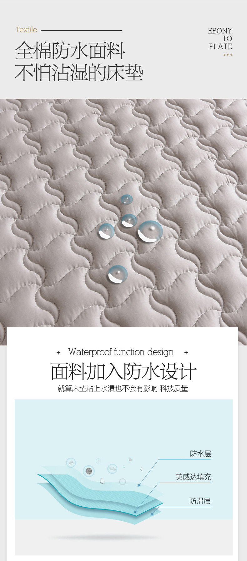 紫罗兰 全棉抗菌防螨加厚床垫 双重优惠折后¥69.1起包邮 多规格可选