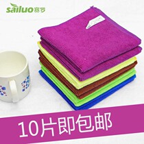 Bar cleaning cloth Kitchen restaurant towel small square towel water absorbent table cloth white coffee tea shop dedicated