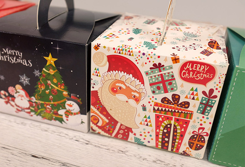 Рождество яблоко коробка спокойствие коробка портативный подарочные коробки печенье сахарница Западный десерт коробка маленькие яйца Корт -коробка 10 только 