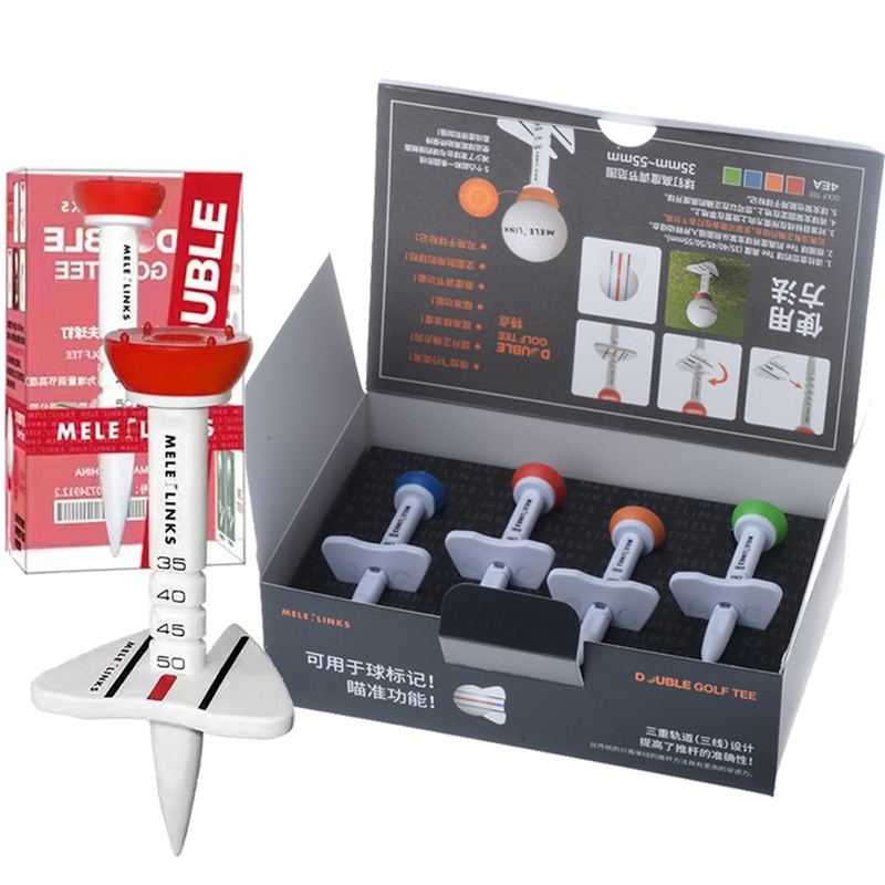 Golf Tees with Adjustable Height, Aiming Direction Markers, Popular Nail-Type Tees in a Box, Fan Supplies, Practice Accessories