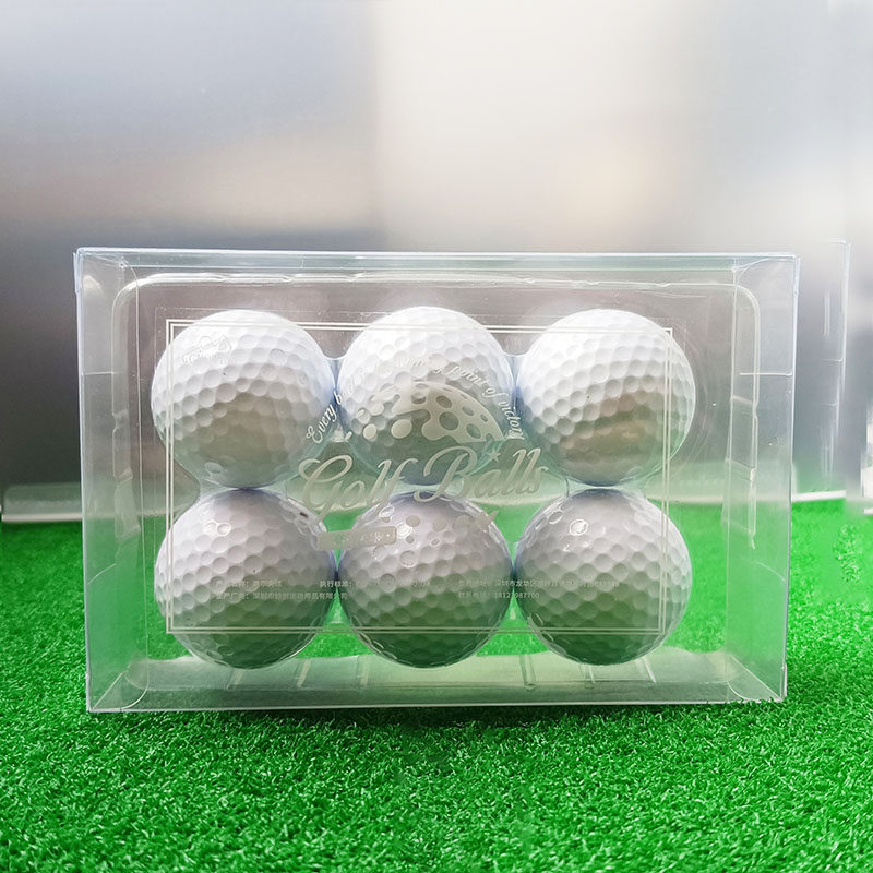 全新高尔夫球空白 无LOGO双层练习球 golf果岭练习6颗盒装球