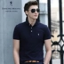 Khiêu vũ với chó sói áo thun nam tay ngắn Cotton Slim nam Áo thun mùa hè 2018 mới áo phông nam có cổ Polo