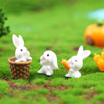Cartoon bunny paradise resin doll fish tank flower potted moss micro landscape decoration decoration baking accessories