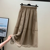 Длинная весенняя летняя юбка в складку, высокая талия, А-силуэт, средней длины