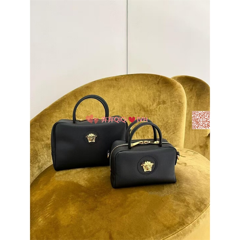 Versace/Versace 26 Spring/Summer Collection Vip Discount Black Medusa Handbag Large/Small Size