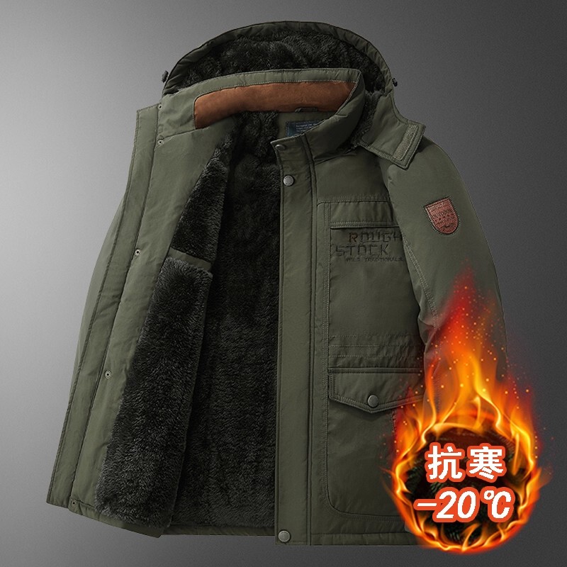 Extra Thick Fleece-Lined Cotton Jacket for Men, Cold-Proof Clothing for Cold Storage, Winter Outdoor Workwear, Cotton Coat, Work Uniform, Northeast Cotton-Padded Jacket Extra Thick Fleece-Lined Cotton Jacket for Men, Cold-Proof Clothing for Cold Storage, Winter Outdoor Workwear, Cotton Coat, Work Uniform, Northeast Cotton-Padded Jacket
