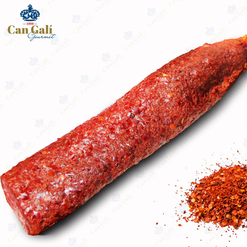Salami sausage sliced ready-to-eat salami red pepper flavor dried sausage food imported from Spain