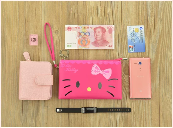 Прямоугольная сумочка-подкладка Hello Kitty, мультяшная небольшая клатч-кошелек, водонепроницаемая сумка
