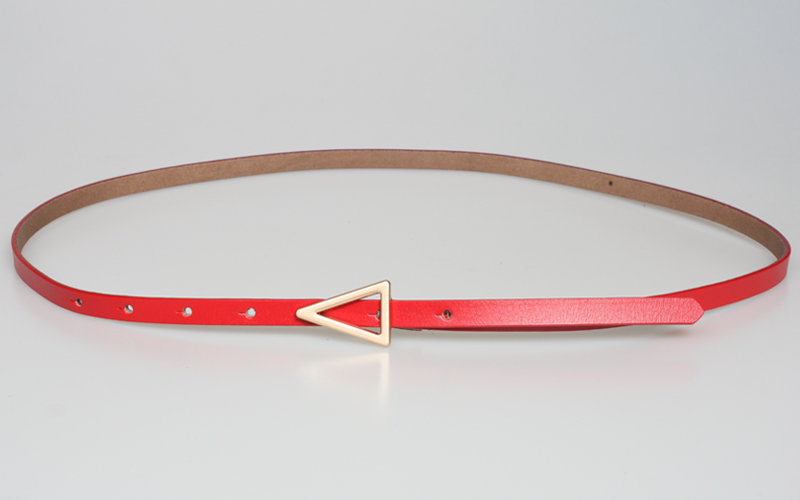 Fashion Triangle Leather Thin Belt Wholesale display picture 5