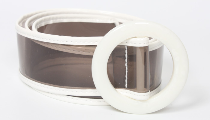 Fashion Laser Transparent Round Buckle Belt display picture 1