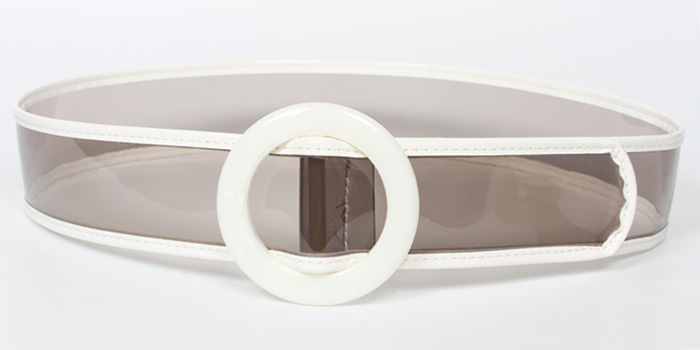 Fashion Laser Transparent Round Buckle Belt display picture 2