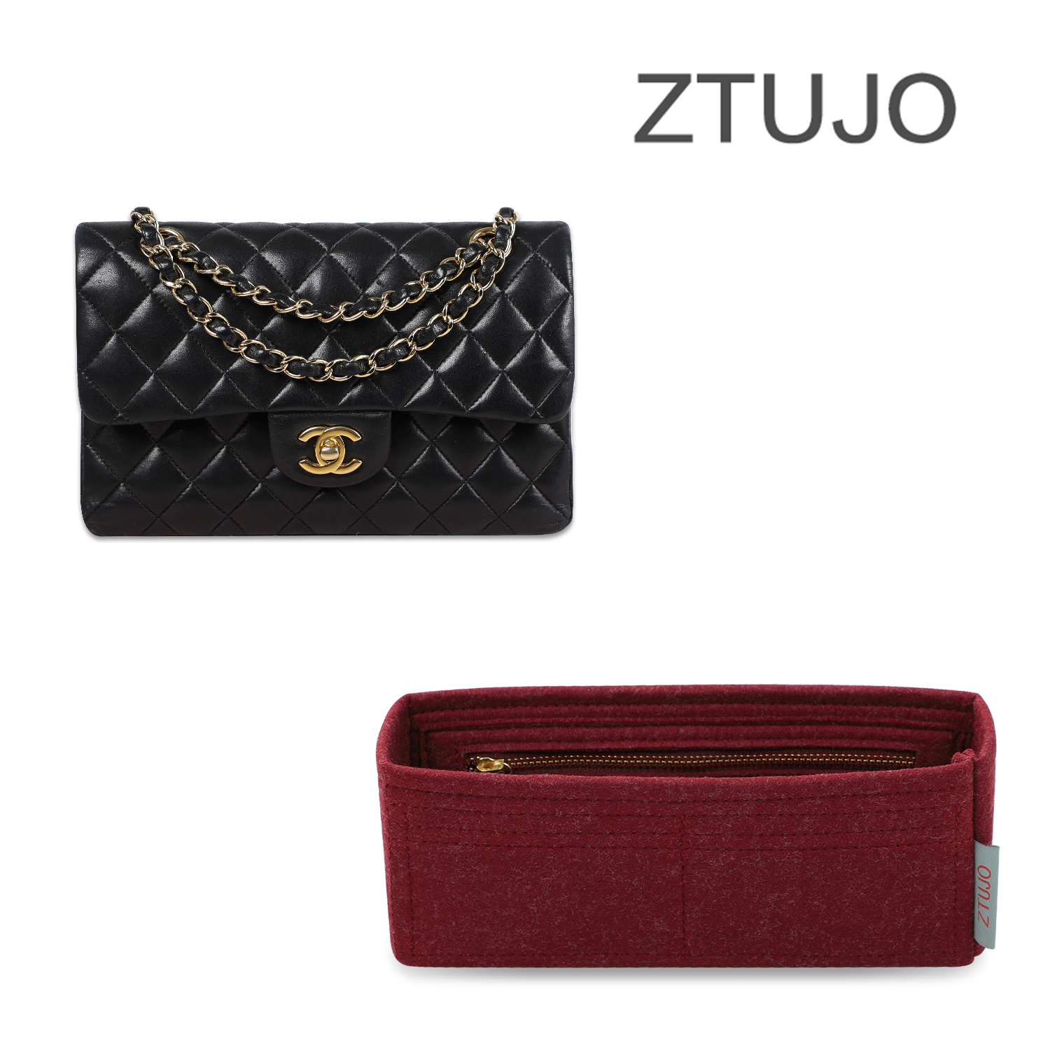 (ZTUJO) Applicable to Chanel Chanel CF liner bag UK Import felt squared Fat Sub-contained bag