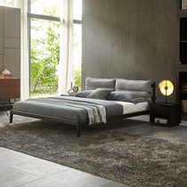 Nordic full solid wood bed Double bed 1 5 meters modern simple bed Main and second bedroom 1 8 meters soft Japanese fabric bed