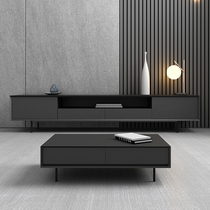 Nordic Italian light luxury TV cabinet coffee table combination set Modern simple small apartment living room TV cabinet floor cabinet