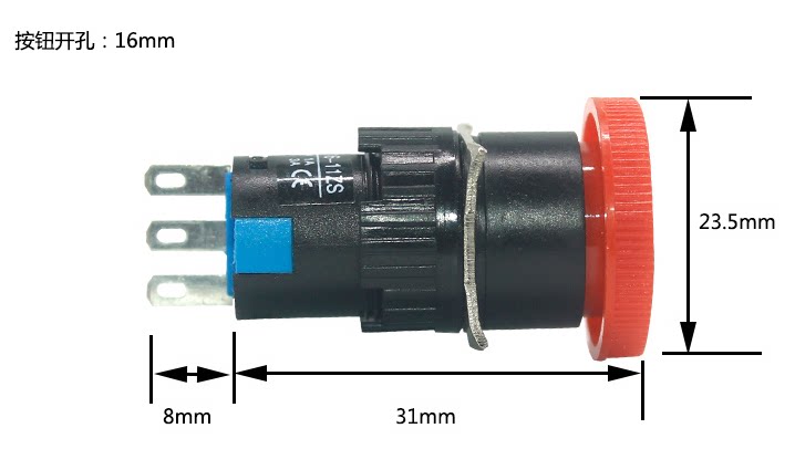 IDEC Izumi AB6M-V1R V2R with self-locking AB6-V mushroom head emergency stop button switch Drilling 16mm