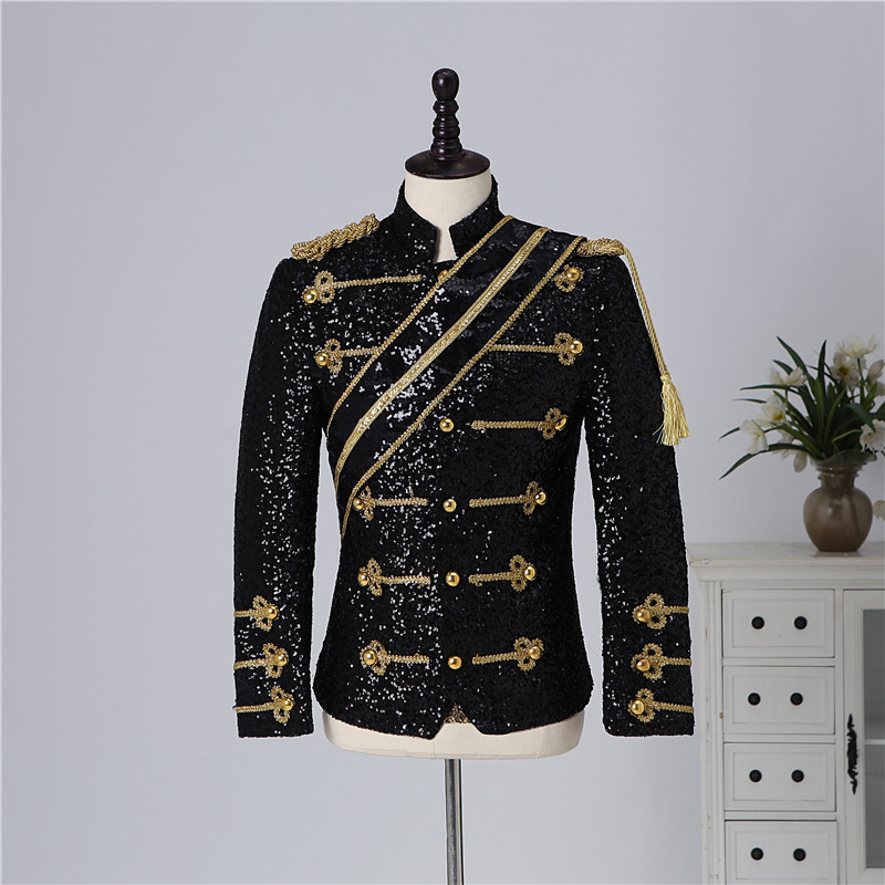 Unique Michael Jackson Sequin Performance Costume for Men and Women, Stage Nightclub Band Rock Singer Casual Suit