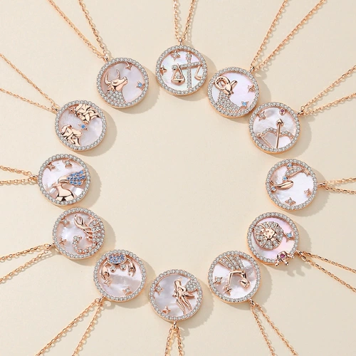 Знаки зодиака, ожерелье, серебро 925 пробы