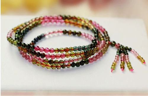 Радужный турмалиновый браслет из старинного материала, турмалиновые четки из круглых бусин из натурального камня, с драгоценным камнем, подарок на день рождения