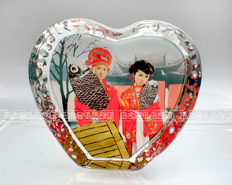 Crystal photo fittings customize personality birthday gift wedding gift love photo setting custom
