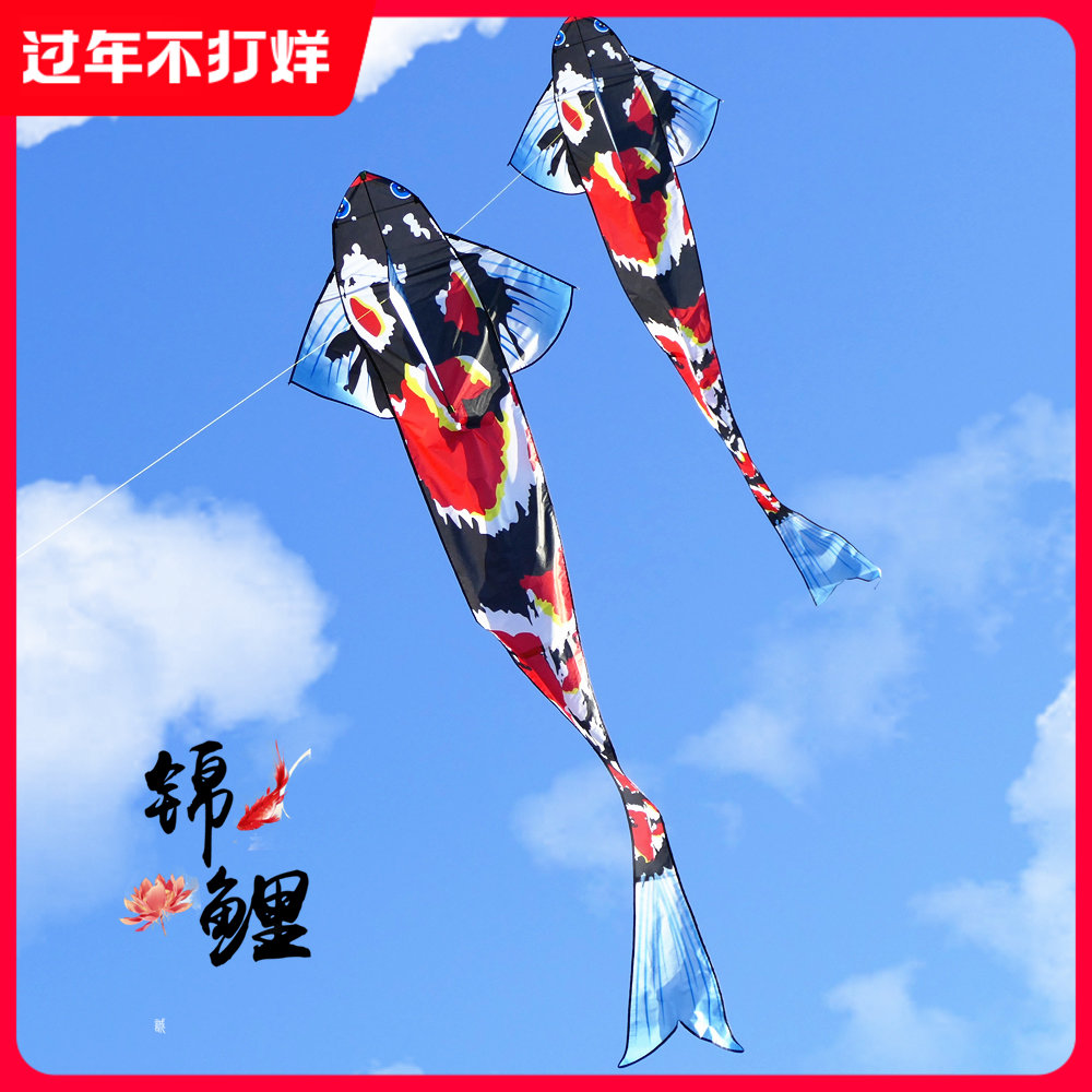 New Koi Kite Breeze Easy To Fly Adult Children Modern String Kite Long Tail Goldfish Kite Wire Wheel