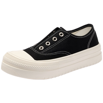 Zhuoshini thick-soled canvas shoes for women 2024 new summer low-cut black sneakers old Beijing casual shoes