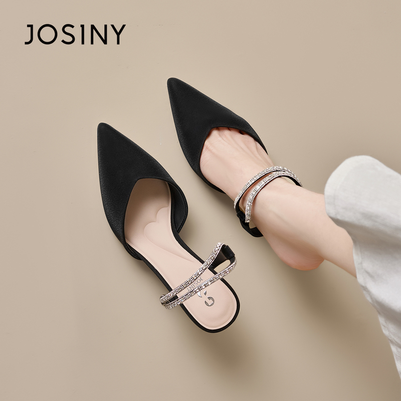 Zhuoshini Elegant Pointed-Toe Rhinestone High-Heeled Shoes for Women 2026 Autumn New Style Stiletto Heel Stylish Sandals That Are Comfortable for the Feet Party Shoes