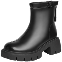 Zhuoshini thick-soled Martin boots for women British style 2024 autumn and winter new slim boots fashionable slim short boots