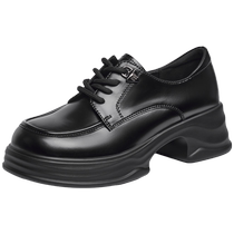 Zhuo Shini slip-on lazy leather shoes for women autumn new 2024 hot style fashion temperament work high-heeled shoes