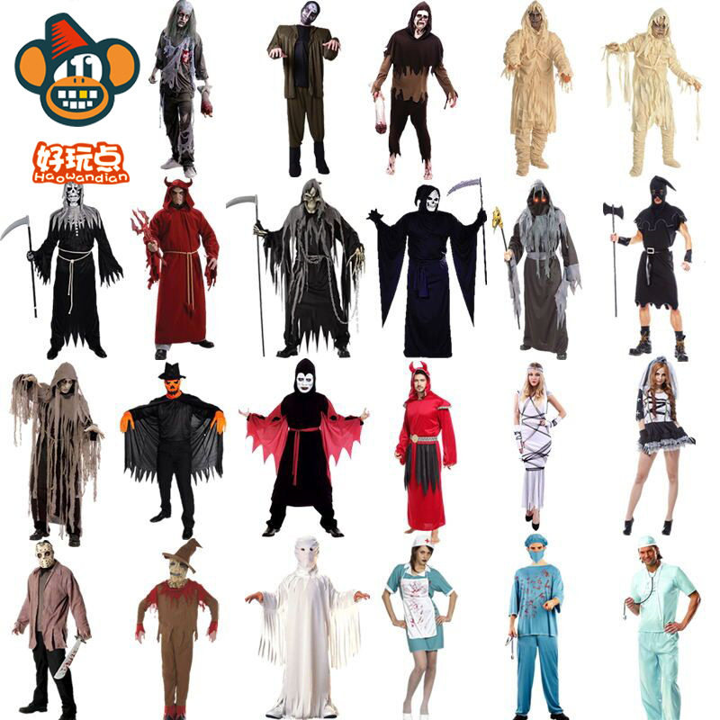 Halloween horror cos ghost clothes zombie grim reaper pumpkin demon zombie mummy ghost vampire costume