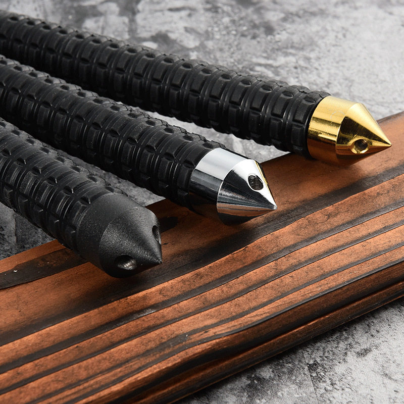 Three-Section stick Hummer telescopic stick extended car self-defense weapon self-defense weapon whip drop stick rubber handle swing stick