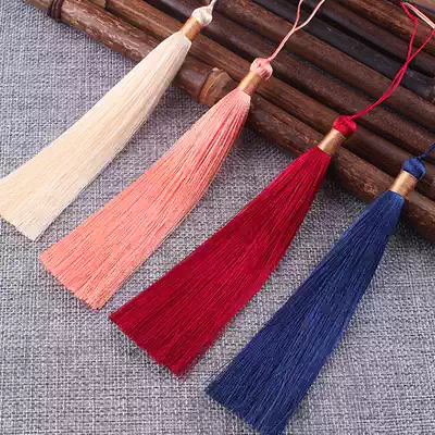 Young Master Han folding fan Ice Silk wine red ancient wind smooth vertical anti-folding boutique Chinese style pendant tassel spikes