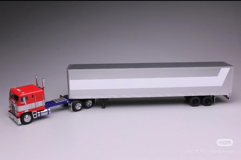Beizhan Limited Edition 596 1/64 Truck Tractor Trailer Container Square Head Red and White Truck Movie Merchandise Car Model