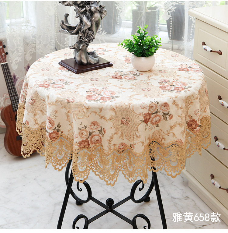 Mục vụ Châu Âu tròn khăn trải bàn vuông tròn khăn trải bàn vải bọc vải chống co giãn đơn giản hiện đại hộ gia đình bàn cà phê vải - Khăn trải bàn khăn trải bàn nhà hàng đẹp