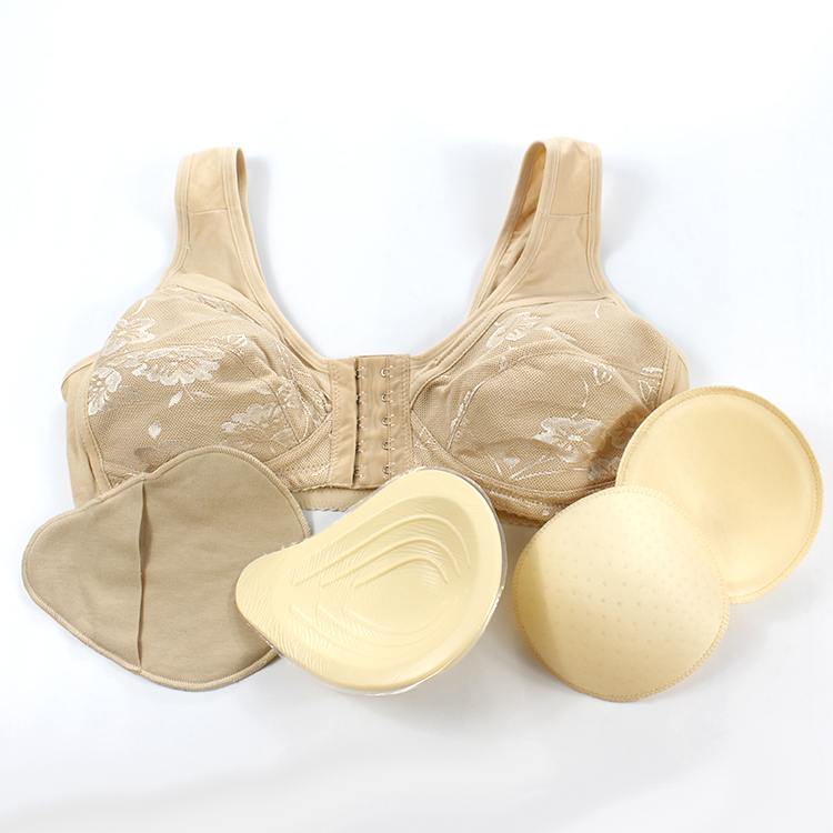 Tập hợp silicone nhẹ nghĩa latebreast vú áo ngực 2 trong 1 vú giả không vòng thép lót ung thư trước khóa kiểu vest.